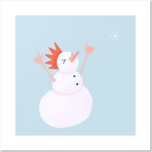 Cheery Snowman Celebration Posters and Art
